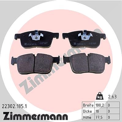 Zimmermann Bremsbelagsatz, Scheibenbremse [Hersteller-Nr. 22302.185.1] für Land Rover, Jaguar