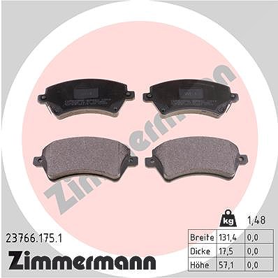 Zimmermann Bremsbelagsatz, Scheibenbremse [Hersteller-Nr. 23766.175.1] für Toyota
