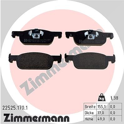 Zimmermann Bremsbeläge vorne (Satz) [Hersteller-Nr. 22525.170.1] für Renault, Dacia