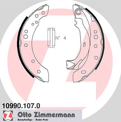 Zimmermann Bremsbackensatz [Hersteller-Nr. 10990.107.0] für Peugeot, Citroën