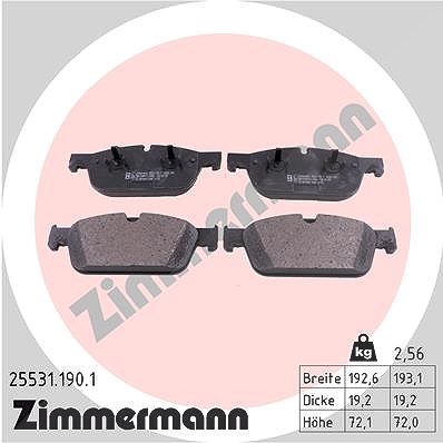 Zimmermann Bremsbelagsatz, Scheibenbremse [Hersteller-Nr. 25531.190.1] für Mercedes-Benz