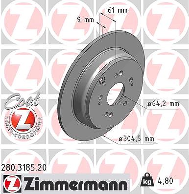 Zimmermann Bremsscheibe [Hersteller-Nr. 280.3185.20] für Honda