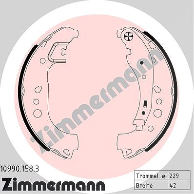 Zimmermann Bremsbackensatz [Hersteller-Nr. 10990.158.3] für Smart, Renault