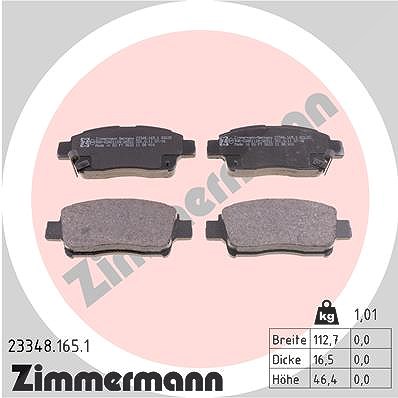 Zimmermann Bremsbelagsatz, Scheibenbremse [Hersteller-Nr. 23348.165.1] für Toyota