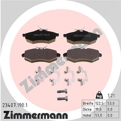 Zimmermann Bremsbelagsatz, Scheibenbremse [Hersteller-Nr. 23407.190.1] für Citroën
