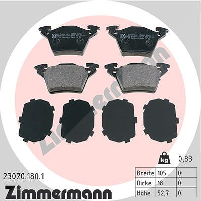 Zimmermann Bremsbelagsatz, Scheibenbremse [Hersteller-Nr. 23020.180.1] für Mercedes-Benz