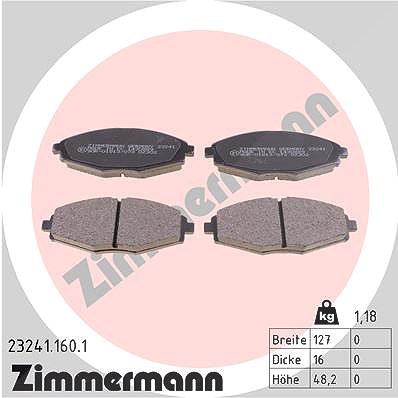 Zimmermann Bremsbelagsatz, Scheibenbremse [Hersteller-Nr. 23241.160.1] für Chevrolet, Daewoo