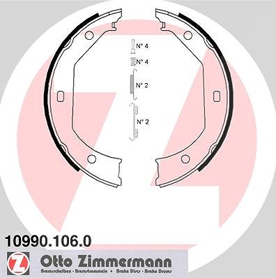Zimmermann Bremsbackensatz, Feststellbremse [Hersteller-Nr. 10990.106.0] für BMW