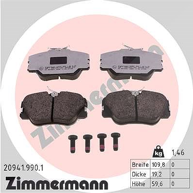 Zimmermann Bremsbelagsatz, Scheibenbremse [Hersteller-Nr. 20941.990.1] für Mercedes-Benz