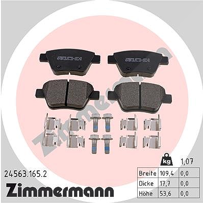 Zimmermann Bremsbelagsatz, Scheibenbremse [Hersteller-Nr. 24563.165.2] für VW, Audi, Seat, Skoda