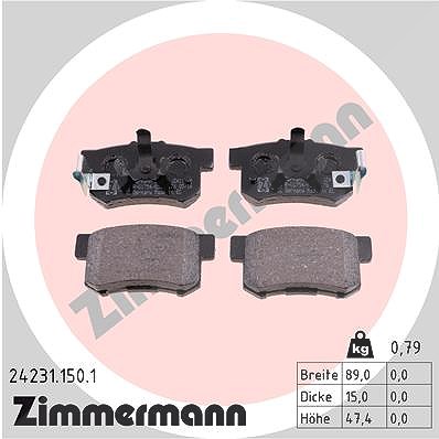 Zimmermann Bremsbelagsatz, Scheibenbremse [Hersteller-Nr. 24231.150.1] für Honda