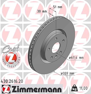 Zimmermann Bremsscheibe [Hersteller-Nr. 430.2616.20] für Opel, Vauxhall