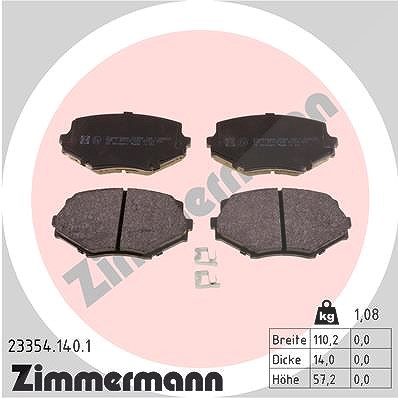 Zimmermann Bremsbelagsatz, Scheibenbremse [Hersteller-Nr. 23354.140.1] für Mazda