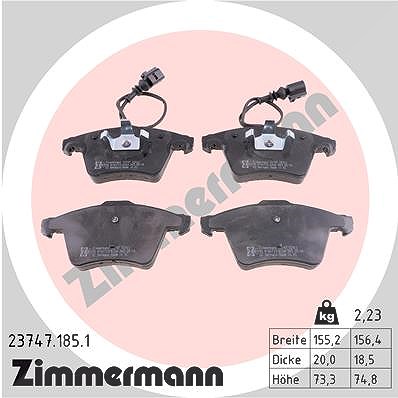 Zimmermann Bremsbelagsatz, Scheibenbremse [Hersteller-Nr. 23747.185.1] für VW