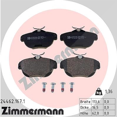 Zimmermann Bremsbelagsatz, Scheibenbremse [Hersteller-Nr. 24462.167.1] für Citroën