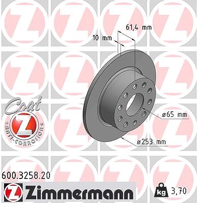 Zimmermann Bremsscheibe [Hersteller-Nr. 600.3258.20] für Skoda