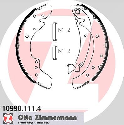 Zimmermann Bremsbackensatz [Hersteller-Nr. 10990.111.4] für Peugeot, Fiat, Citroën