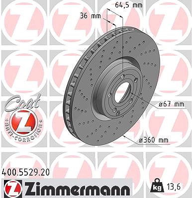 Zimmermann Bremsscheibe [Hersteller-Nr. 400.5529.20] für Mercedes-Benz