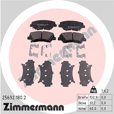 Zimmermann Bremsbelagsatz, Scheibenbremse [Hersteller-Nr. 25692.180.2] für Kia, Hyundai