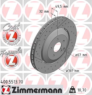 Zimmermann Bremsscheibe [Hersteller-Nr. 400.5513.70] für Mercedes-Benz