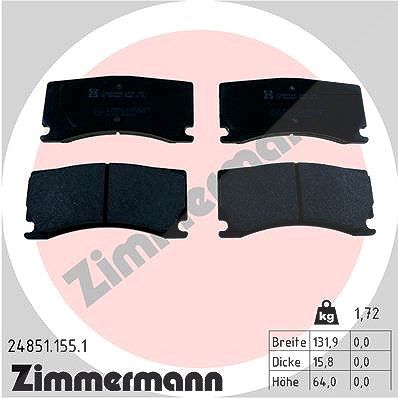 Zimmermann Bremsbelagsatz, Scheibenbremse [Hersteller-Nr. 24851.155.1] für Peugeot, Jaguar