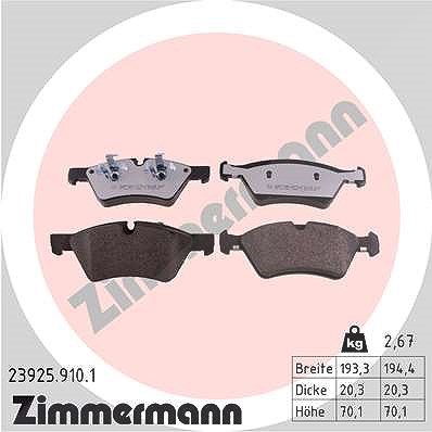 Zimmermann Bremsbelagsatz, Scheibenbremse [Hersteller-Nr. 23925.910.1] für Mercedes-Benz