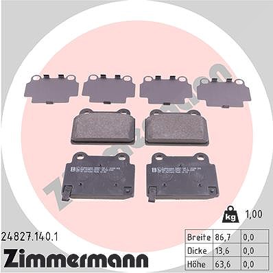 Zimmermann Bremsbelagsatz, Scheibenbremse [Hersteller-Nr. 24827.140.1] für Mitsubishi