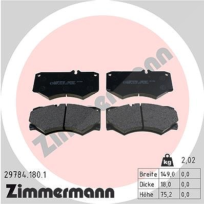 Zimmermann Bremsbelagsatz, Scheibenbremse [Hersteller-Nr. 29784.180.1] für VW, Puch, Mercedes-Benz