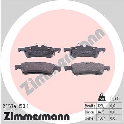 Zimmermann Bremsbelagsatz, Scheibenbremse [Hersteller-Nr. 24574.150.1] für Daihatsu, Toyota