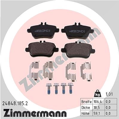 Zimmermann Bremsbelagsatz, Scheibenbremse [Hersteller-Nr. 24848.185.2] für Mercedes-Benz