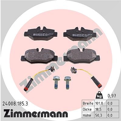 Zimmermann Bremsbelagsatz, Scheibenbremse [Hersteller-Nr. 24008.185.3] für Mercedes-Benz