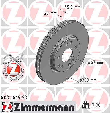 Zimmermann Bremsscheibe [Hersteller-Nr. 400.1419.20] für Mercedes-Benz