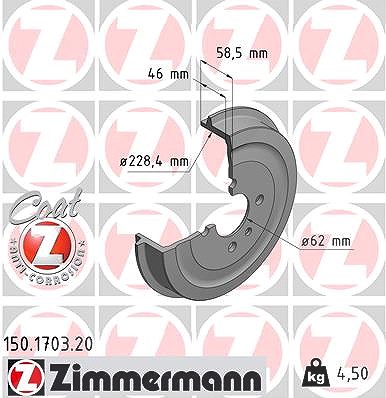 Zimmermann Bremstrommel [Hersteller-Nr. 150.1703.20] für BMW