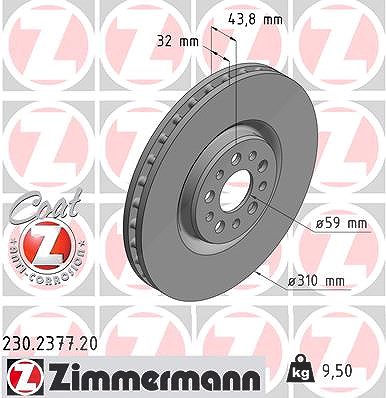 Zimmermann Bremsscheibe [Hersteller-Nr. 230.2377.20] für Fiat, Lancia, Citroën, Peugeot