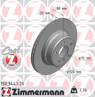 Zimmermann Bremsscheibe [Hersteller-Nr. 150.3443.20] für BMW