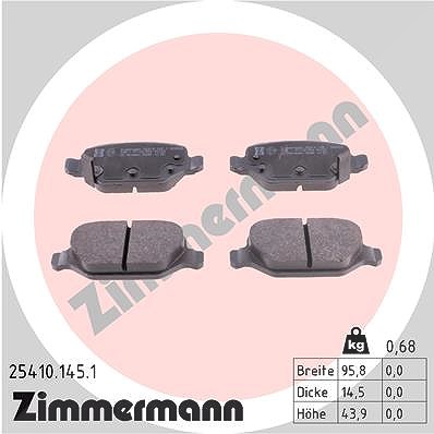 Zimmermann Bremsbelagsatz, Scheibenbremse [Hersteller-Nr. 25410.145.1] für Fiat
