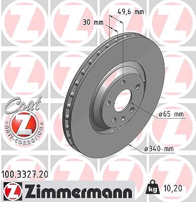 Zimmermann Bremsscheibe [Hersteller-Nr. 100.3327.20] für Audi