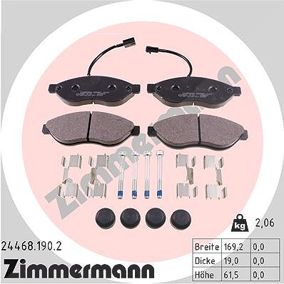 Zimmermann Bremsbeläge vorne (Satz) [Hersteller-Nr. 24468.190.2] für Peugeot, Fiat, Citroën