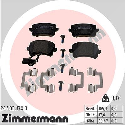 Zimmermann Bremsbelagsatz, Scheibenbremse [Hersteller-Nr. 24483.170.3] für Audi