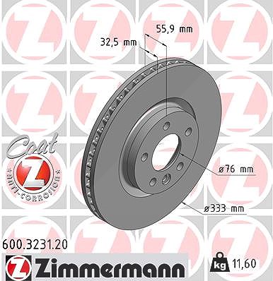 Zimmermann Bremsscheibe [Hersteller-Nr. 600.3231.20] für VW