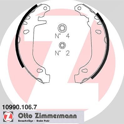 Zimmermann Bremsbackensatz [Hersteller-Nr. 10990.106.7] für Peugeot, Citroën