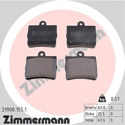 Zimmermann Bremsbelagsatz, Scheibenbremse [Hersteller-Nr. 21900.155.1] für Mercedes-Benz