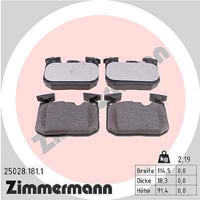 Zimmermann Bremsbelagsatz Vorderachse [Hersteller-Nr. 25028.181.1] für BMW