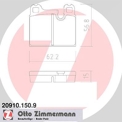 Zimmermann Bremsbelagsatz, Scheibenbremse [Hersteller-Nr. 20910.150.9] für Porsche