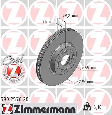 Zimmermann Bremsscheibe [Hersteller-Nr. 590.2576.20] für Toyota