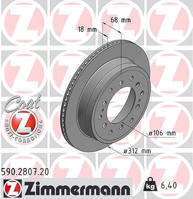 Zimmermann Bremsscheibe [Hersteller-Nr. 590.2807.20] für Toyota, Lexus