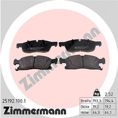 Zimmermann Bremsbelagsatz, Scheibenbremse [Hersteller-Nr. 25192.190.1] für Jeep, Mercedes-Benz
