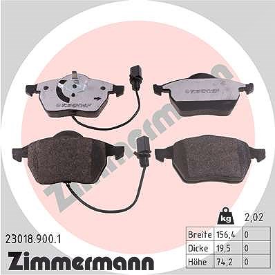 Zimmermann Bremsbelagsatz, Scheibenbremse [Hersteller-Nr. 23018.900.1] für VW, Skoda, Audi, Seat