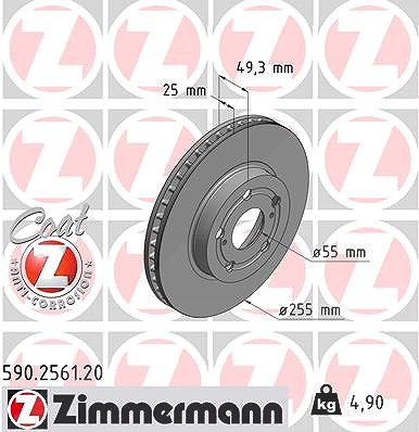 Zimmermann Bremsscheibe [Hersteller-Nr. 590.2561.20] für Toyota