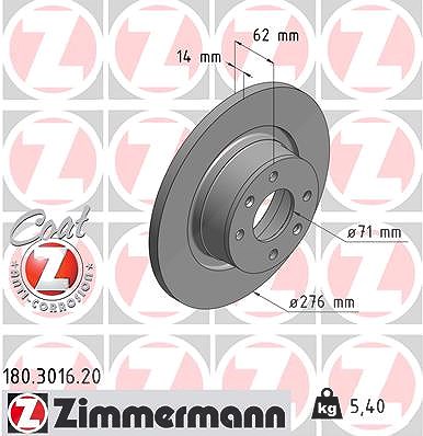 Zimmermann Bremsscheibe [Hersteller-Nr. 180.3016.20] für Citroën